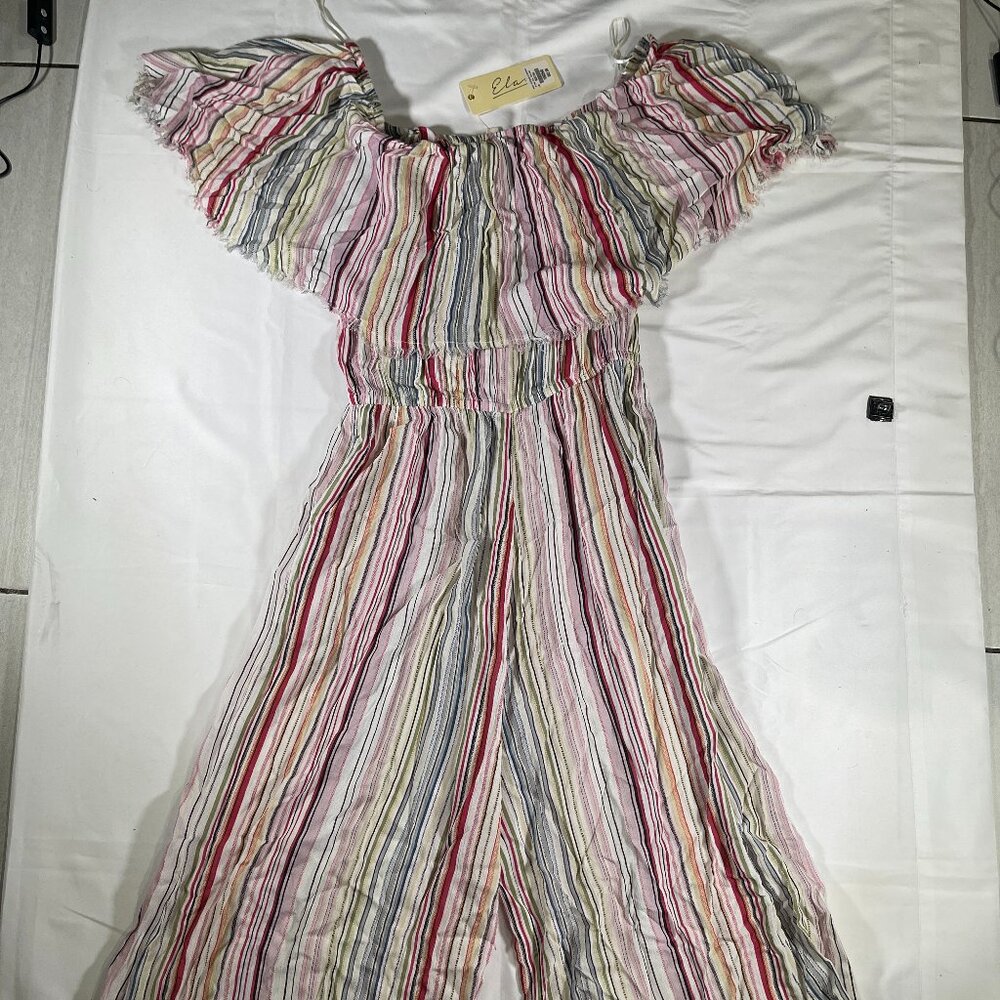 Elan Jumpsuit Wide Leg Striped Womens Size L